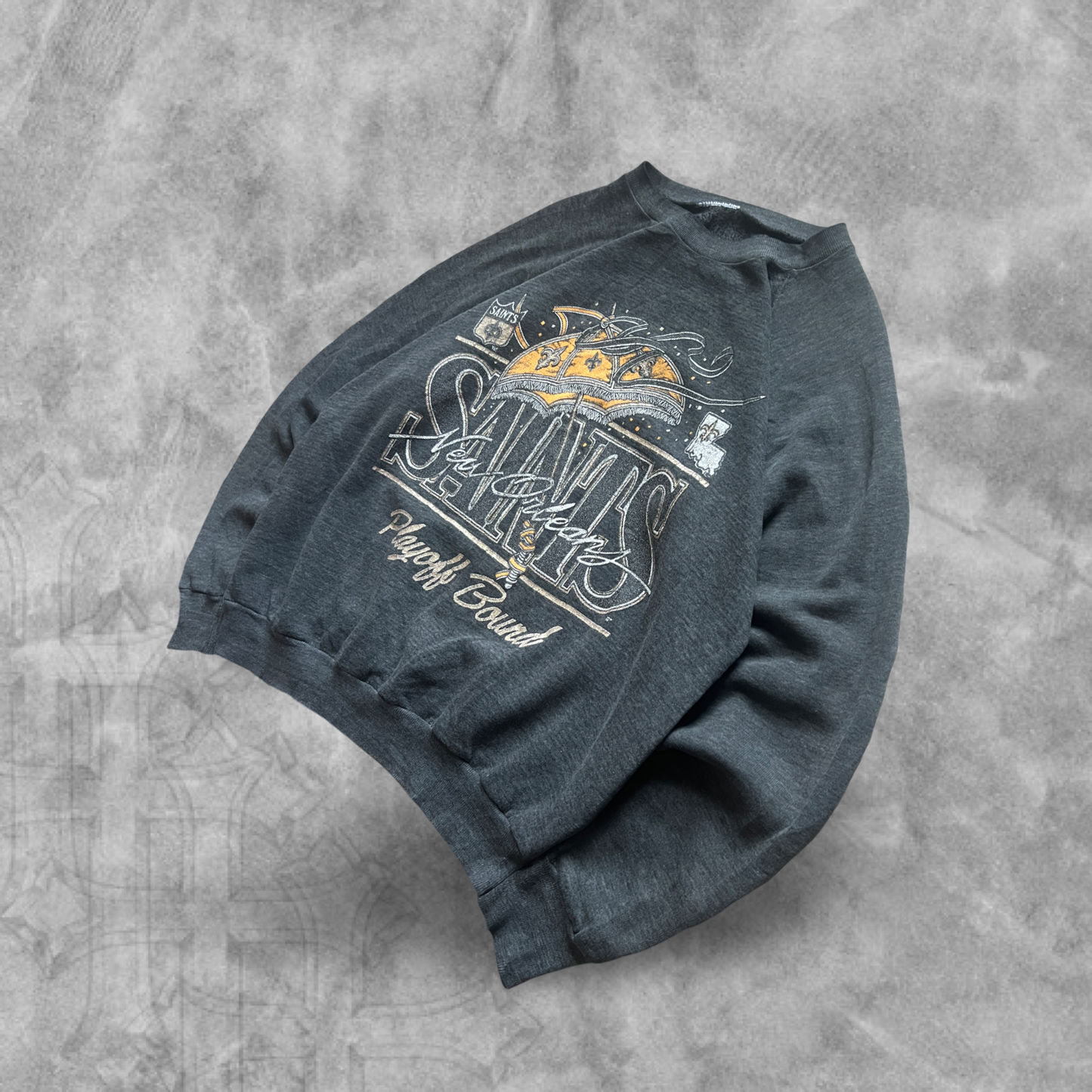 Charcoal Gray New Orleans Saints Sweatshirt 1987 (M)