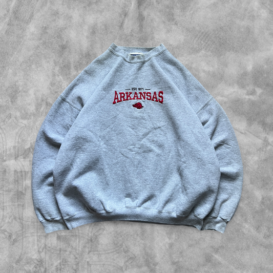 Gray Arkansas Razorbacks Sweatshirt 1990s (L)