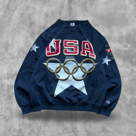 Navy Blue USA Olympics Champion Sweatshirt 1996 (L)