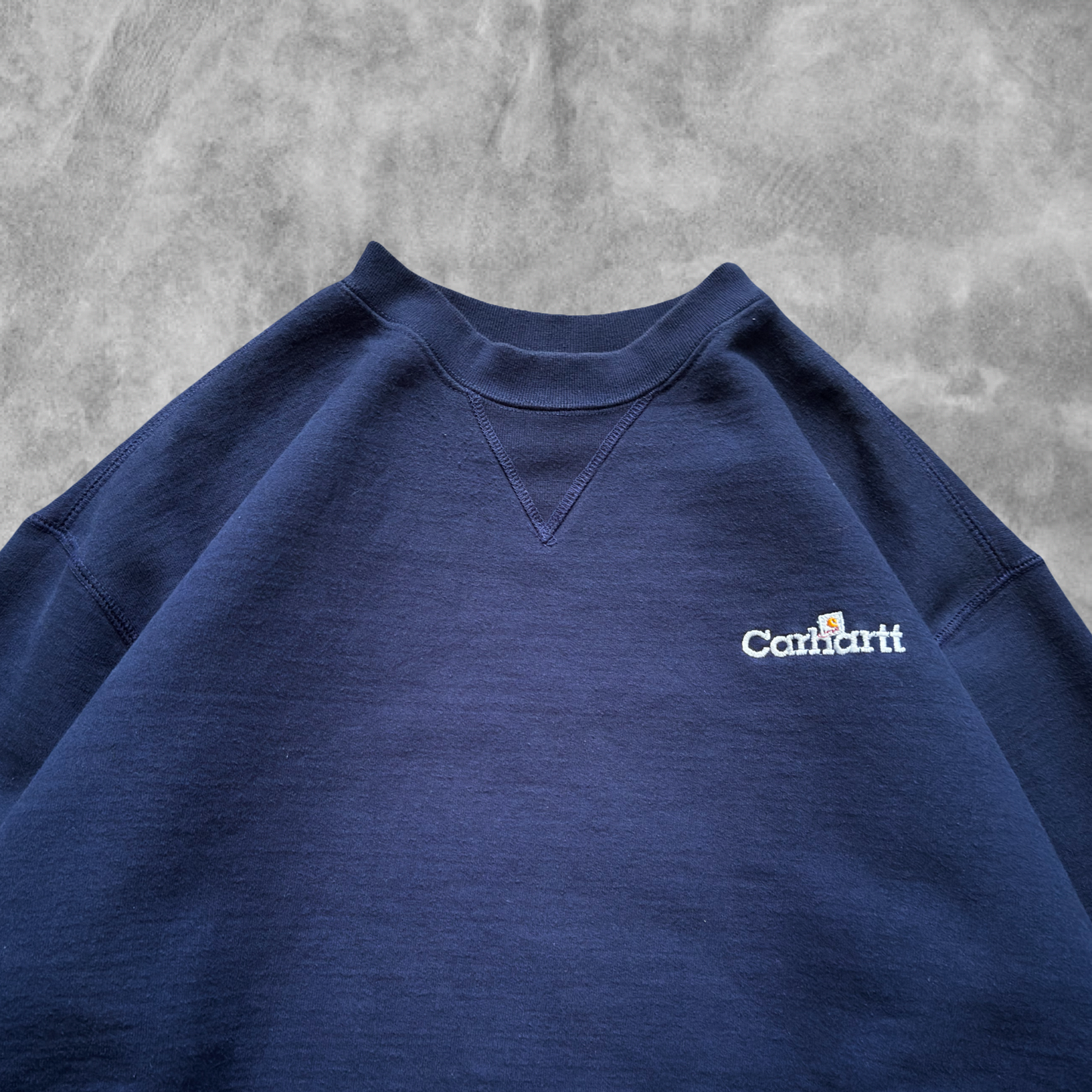 Navy Blue Carhartt Sweatshirt 1990s (XXL)