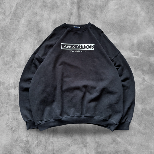 Black Law & Order New York City Sweatshirt 1990s (XXL)
