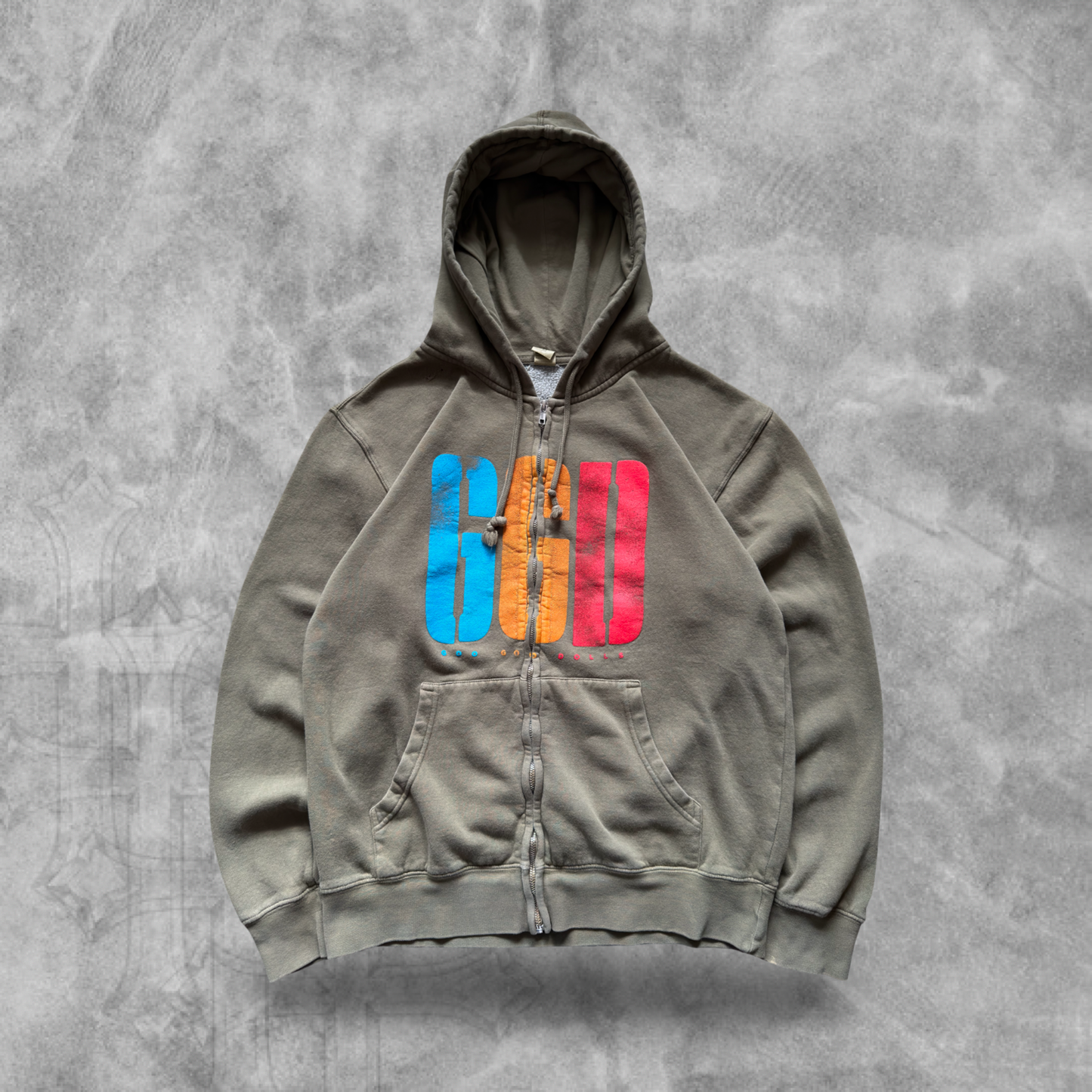 Olive Green Goo Goo Dolls Hooded Jacket 2000s (M)