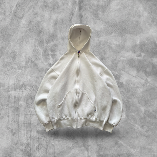 White Russell Athletic Hooded Jacket 1990s (L)