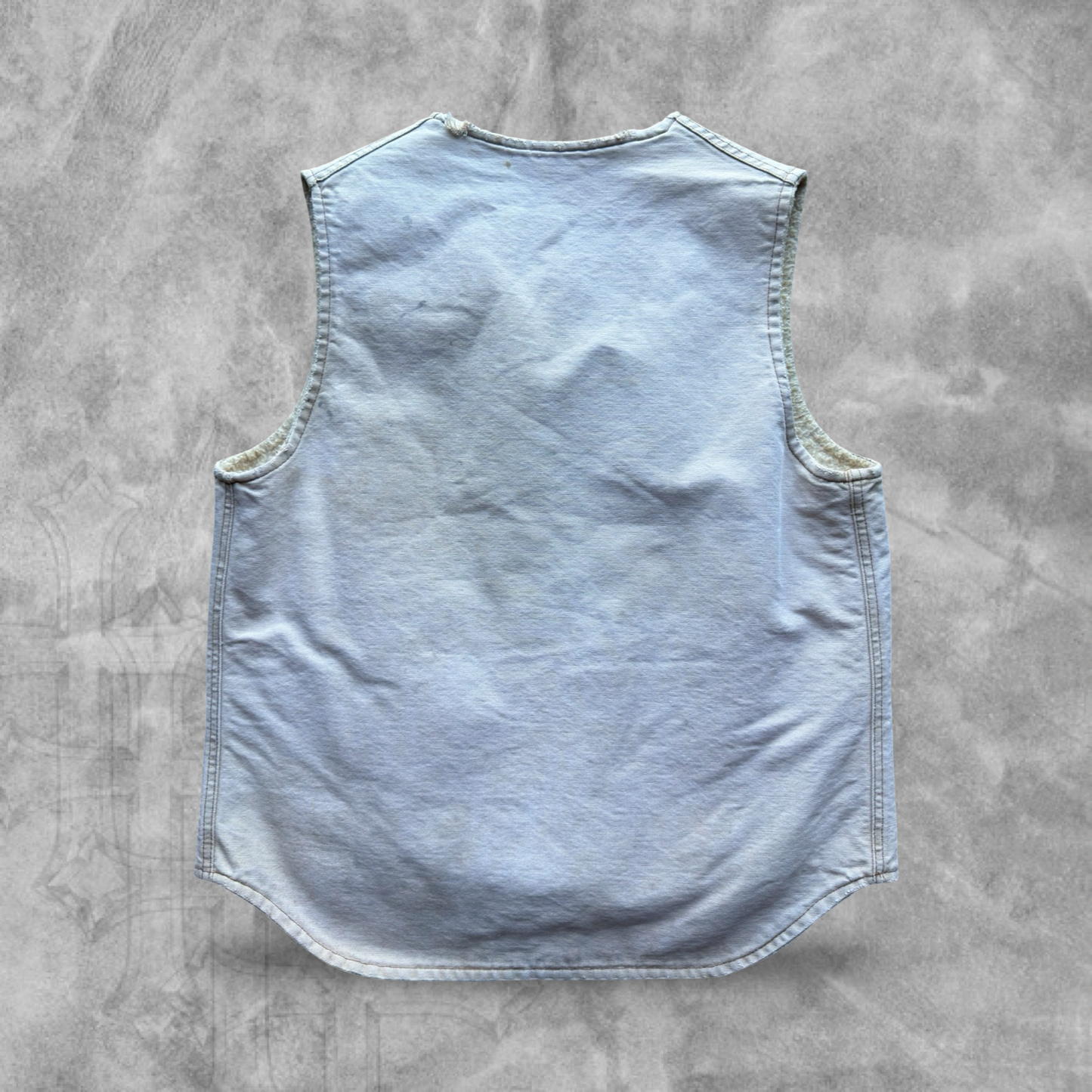 Faded Distressed Bone White Carhartt Vest 1980s (L)