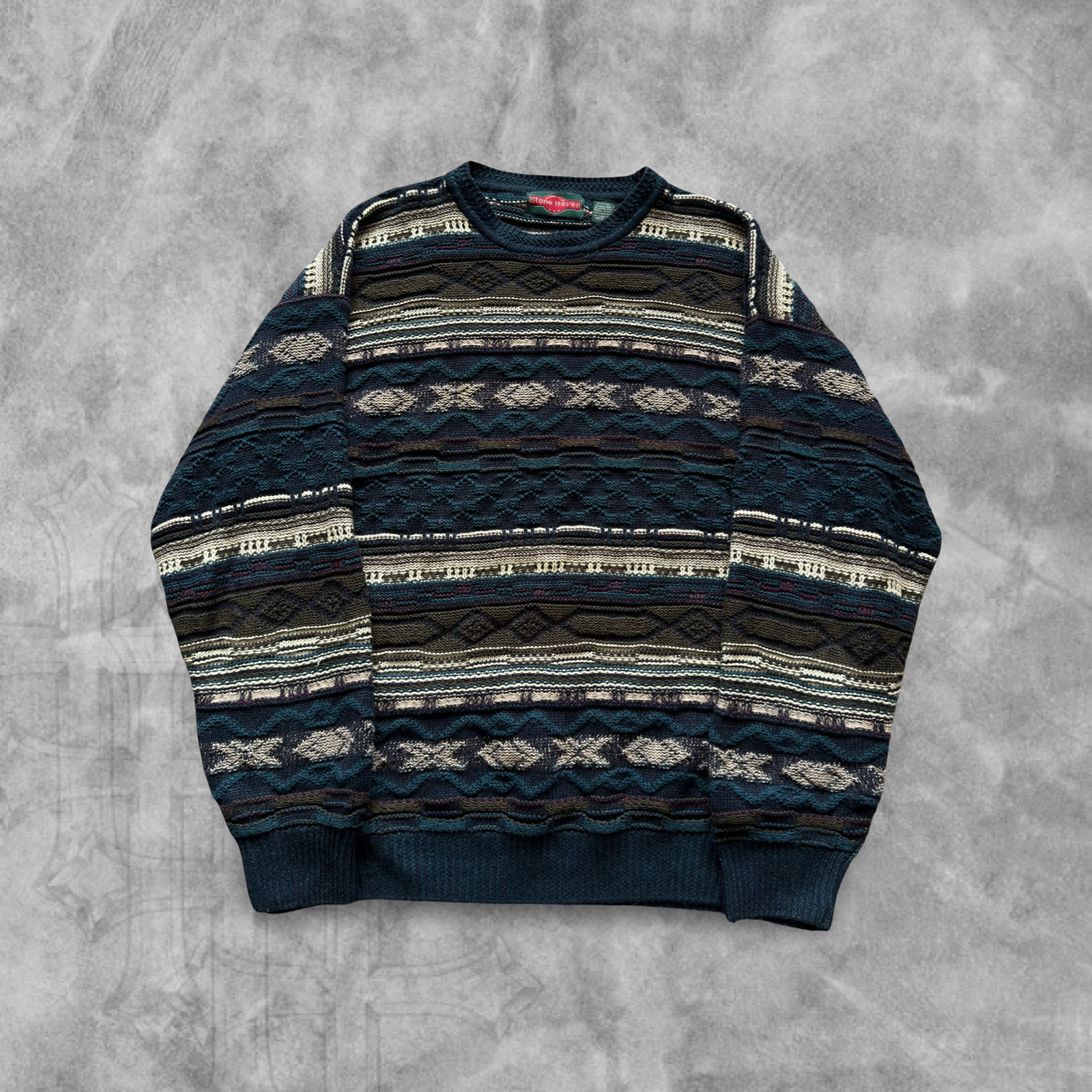 Multicolored Textured Sweater 1990s (XL)