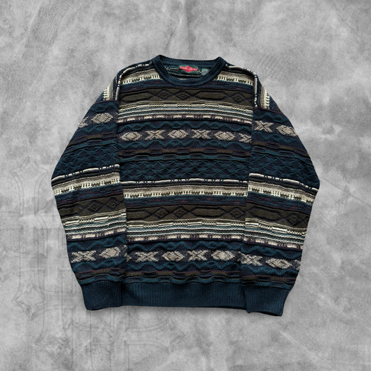 Multicolored Textured Sweater 1990s (XL)
