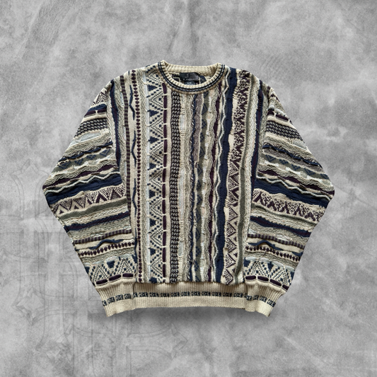 Multicolored Textured Sweater 1990s (L)