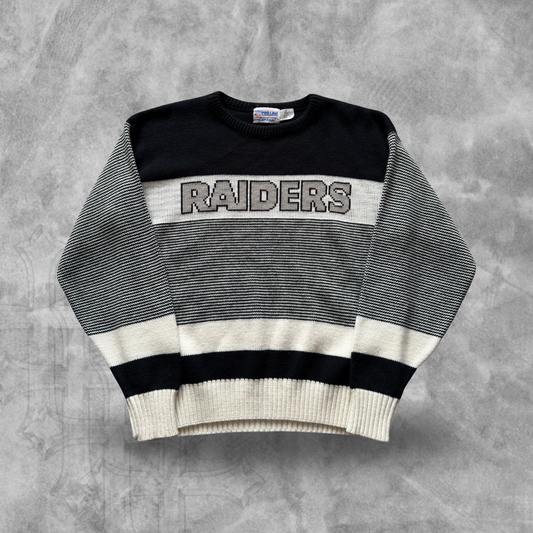 Black Oakland Raiders Sweater 1980s (L)