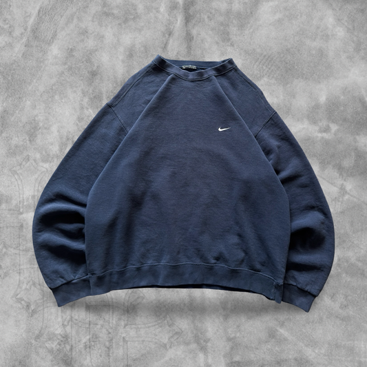 Navy Blue Nike Essential Sweatshirt 1990s (M)