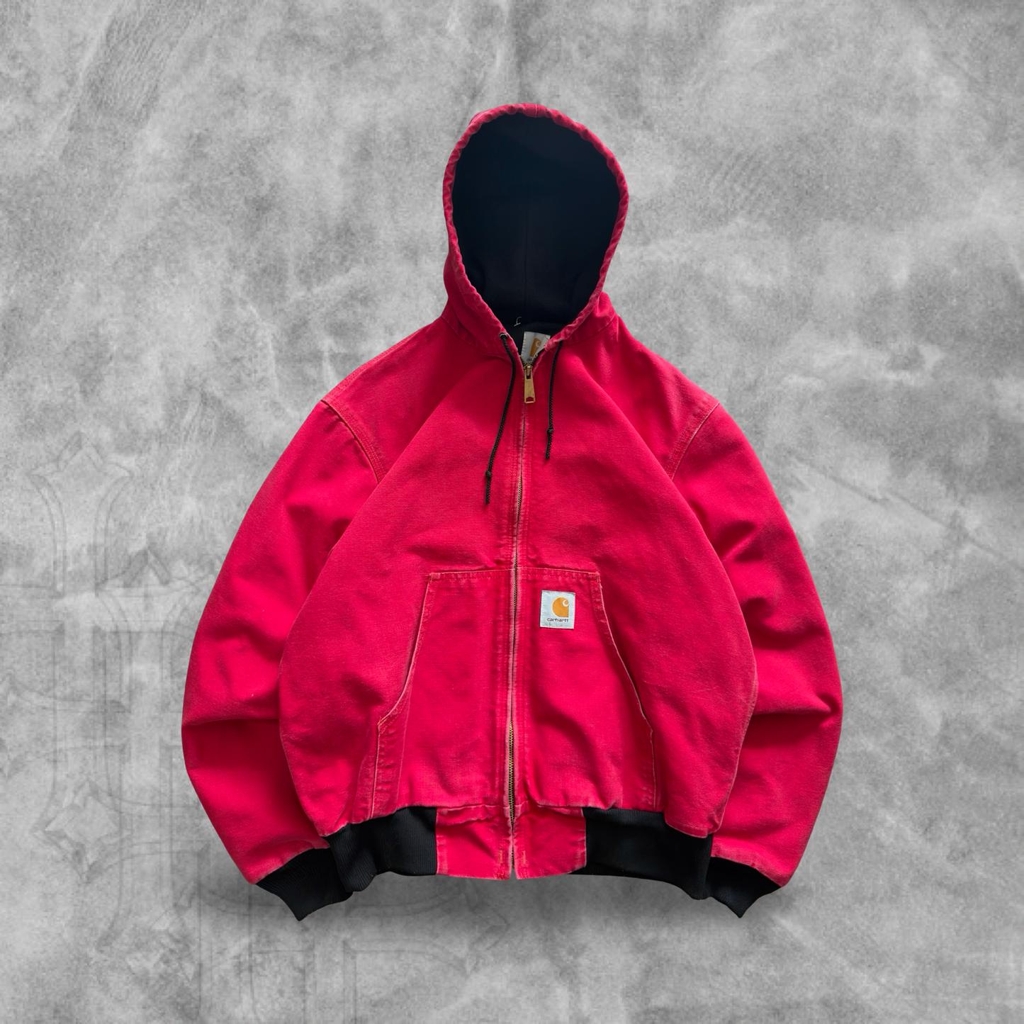 Red Carhartt Hooded Jacket 1990s (S)