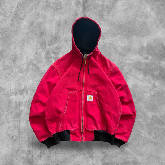 Red Carhartt Hooded Jacket 1990s (S)