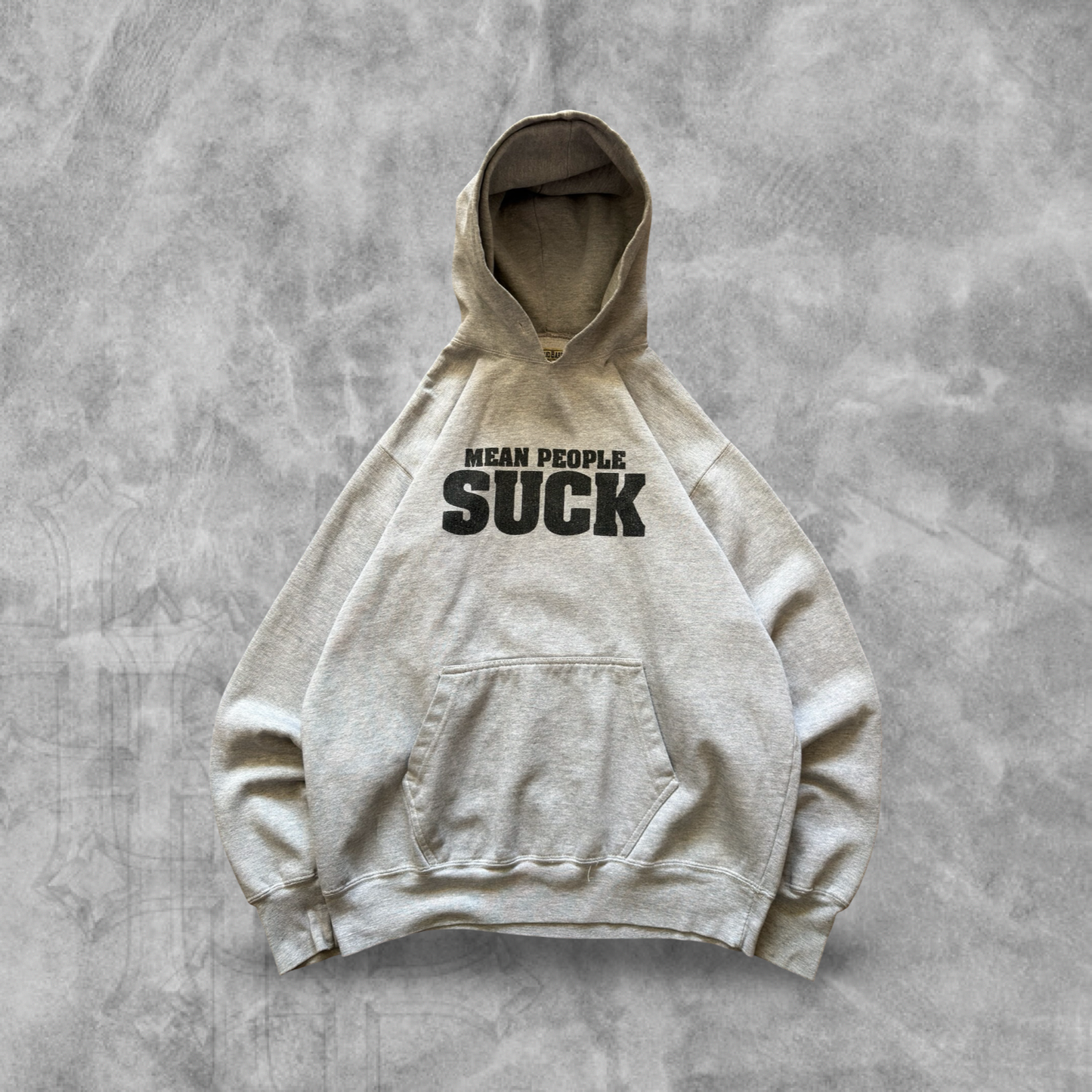 Gray Mean People Suck Hoodie 1990s (M)