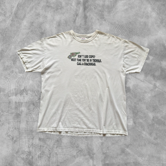 White Call A CrackHead Shirt 2000s (XL)