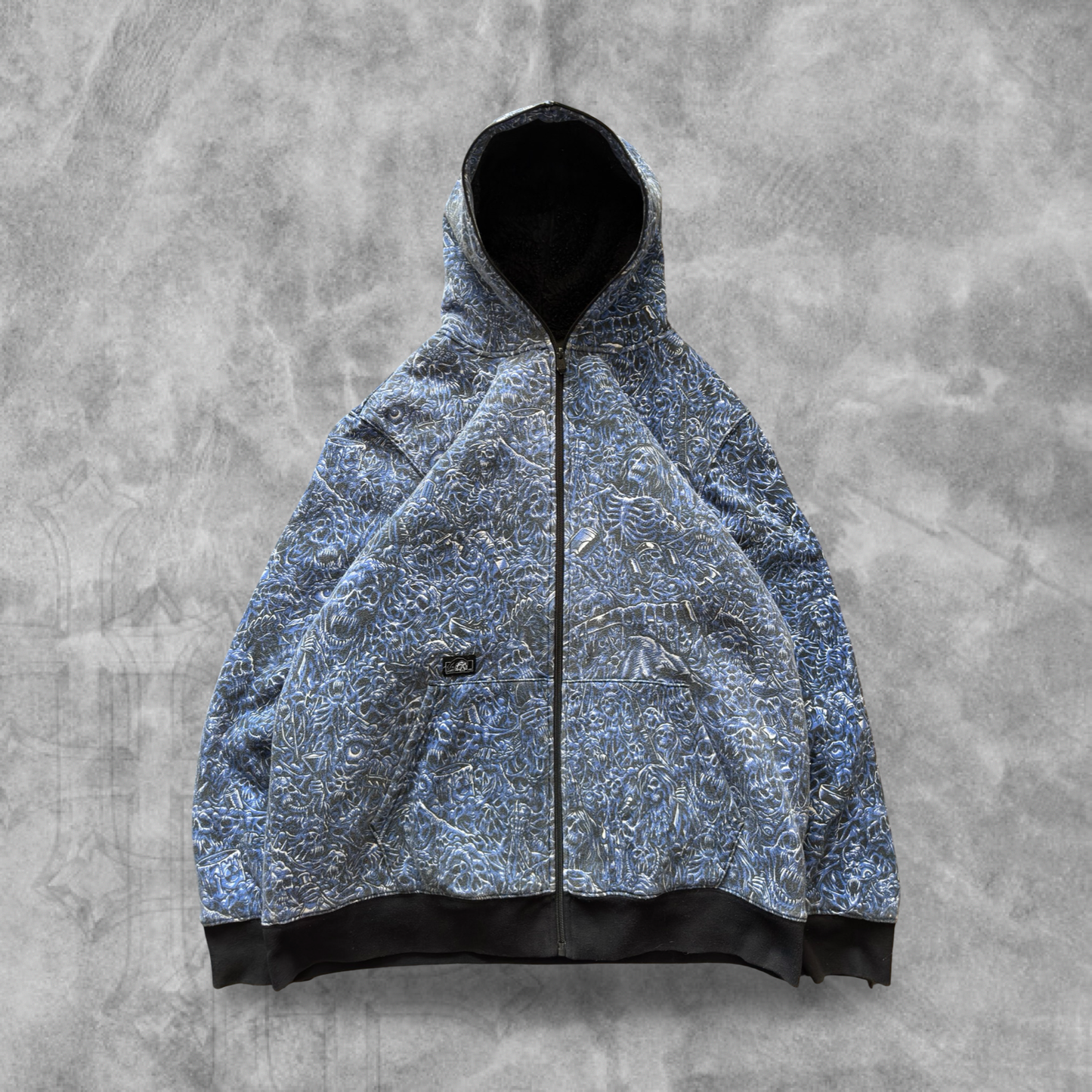 Blue Lurking Class AOP Hooded Full Zip Jacket 2000s (XL)