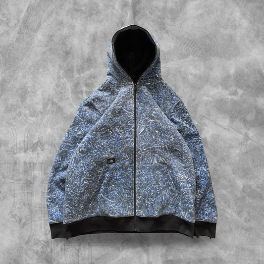 Blue Lurking Class AOP Hooded Full Zip Jacket 2000s (XL)