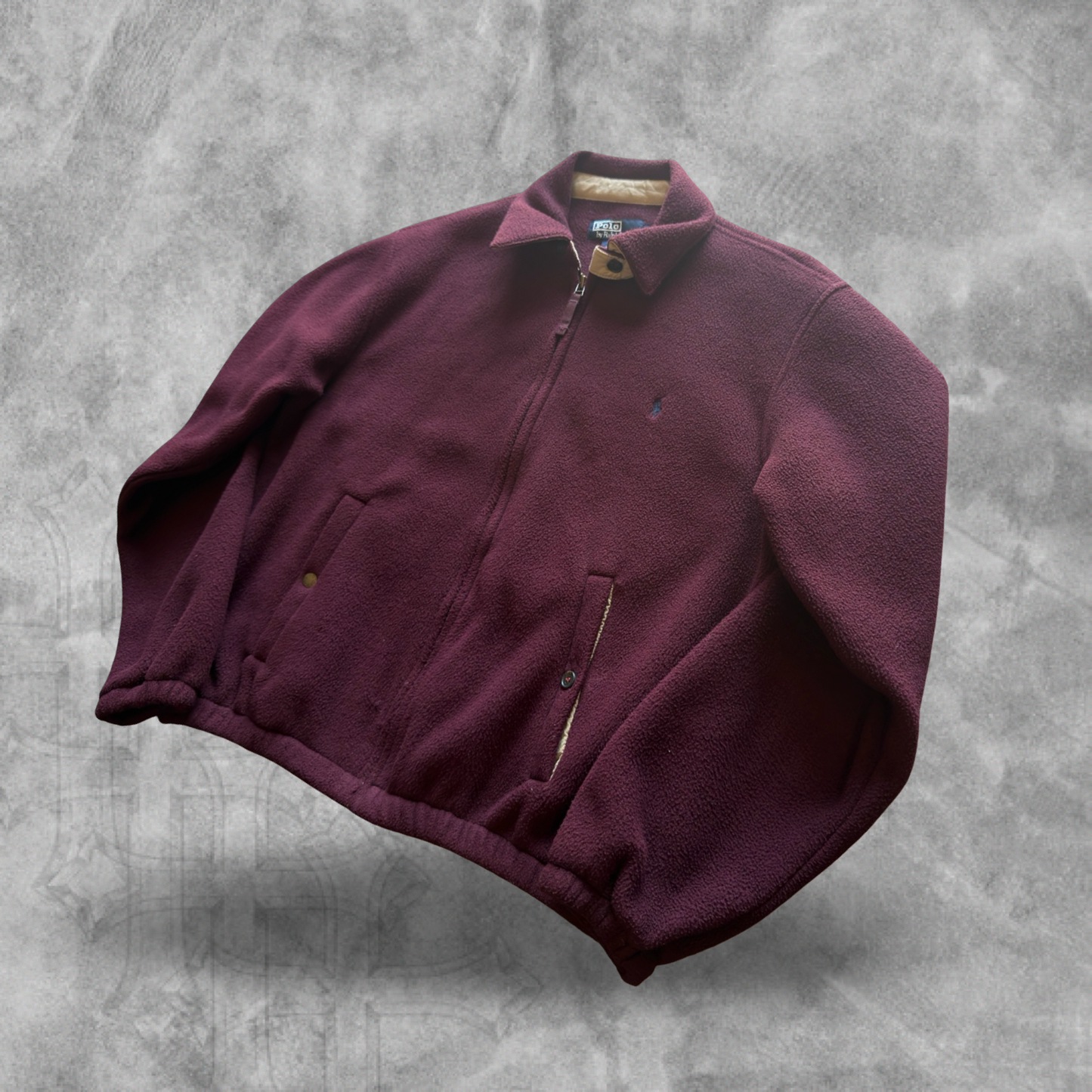Maroon Fleece Polo Ralph Lauren Jacket 1990s (M)