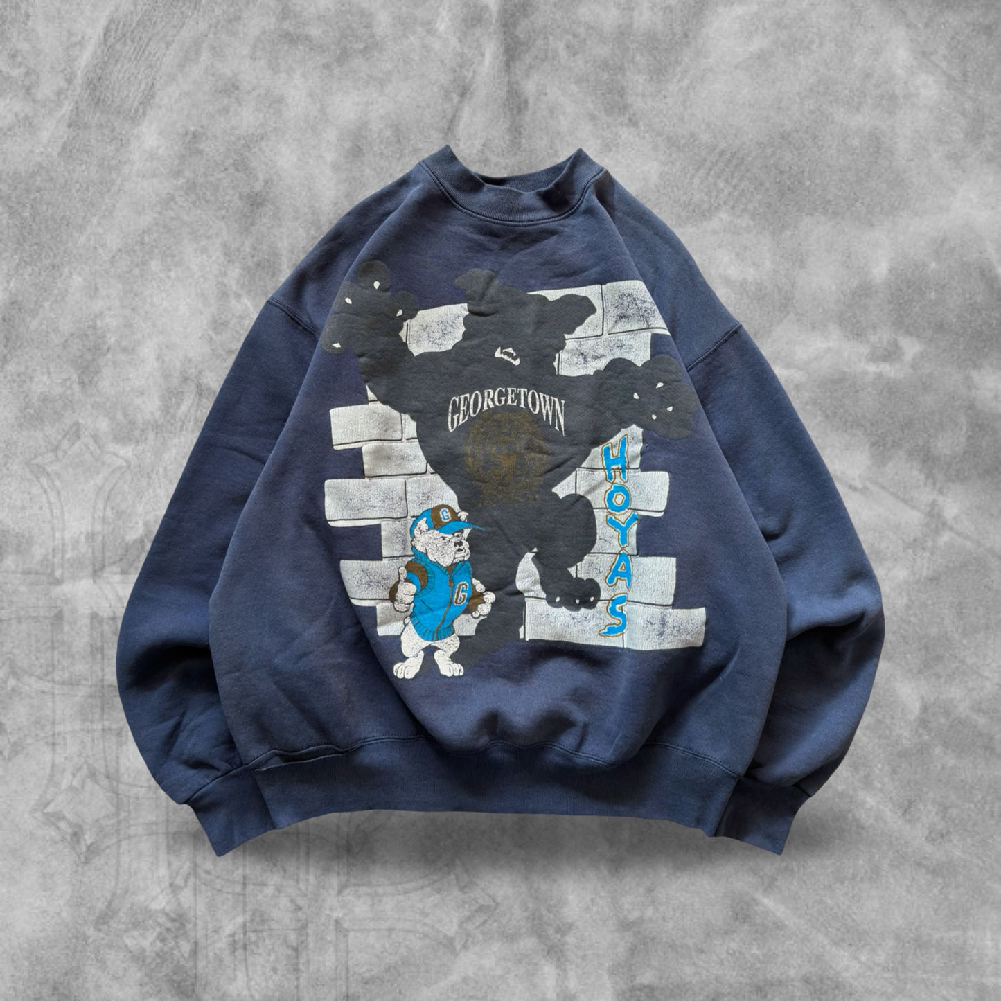 Navy Blue Gorge Town Hoyas Sweatshirt 1990s (L)