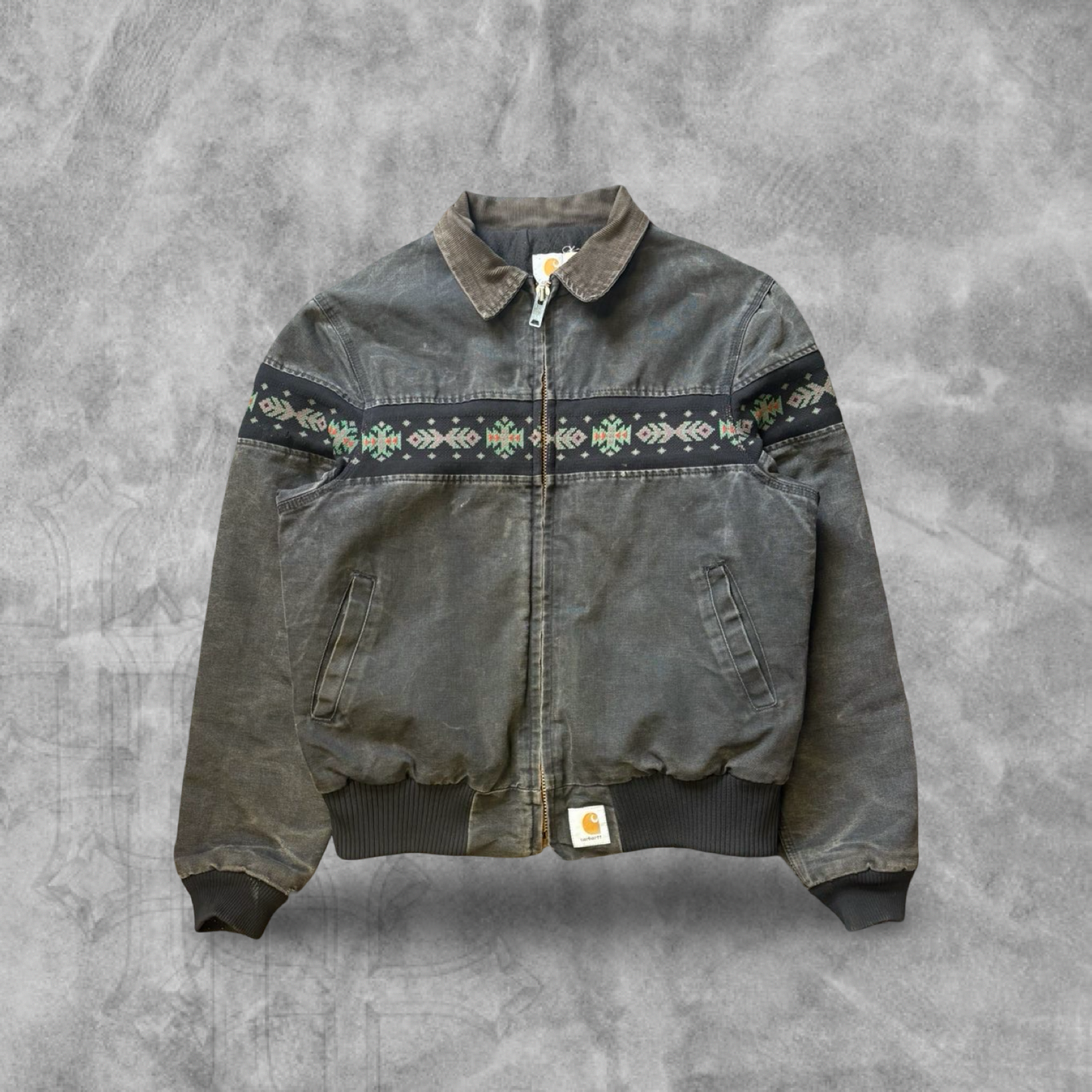 Faded Black Aztec Carhartt Jacket 1990s (L)