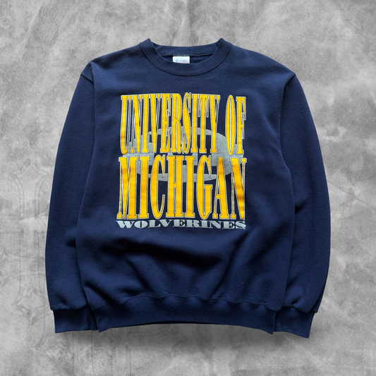 Navy Blue University Of Michigan Sweatshirt 1990s (M)