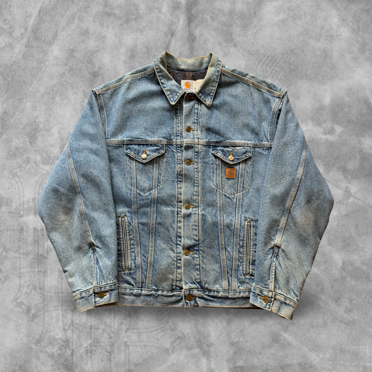 Faded Denim Carhartt Trucker Jacket 1990s (XL)