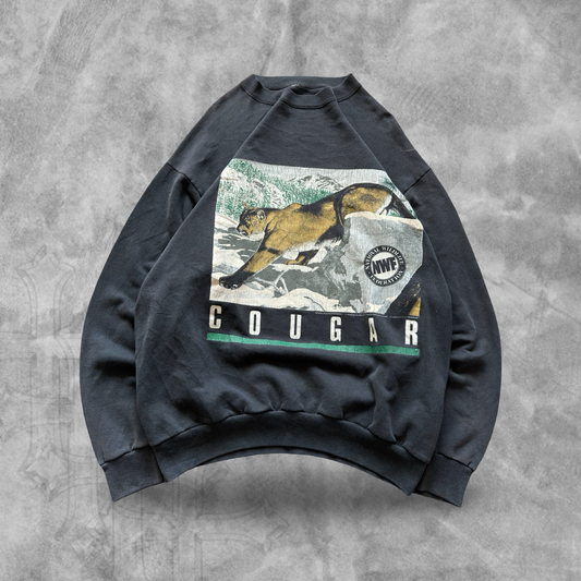 Faded Black Cougar Sweatshirt 1990s (M)
