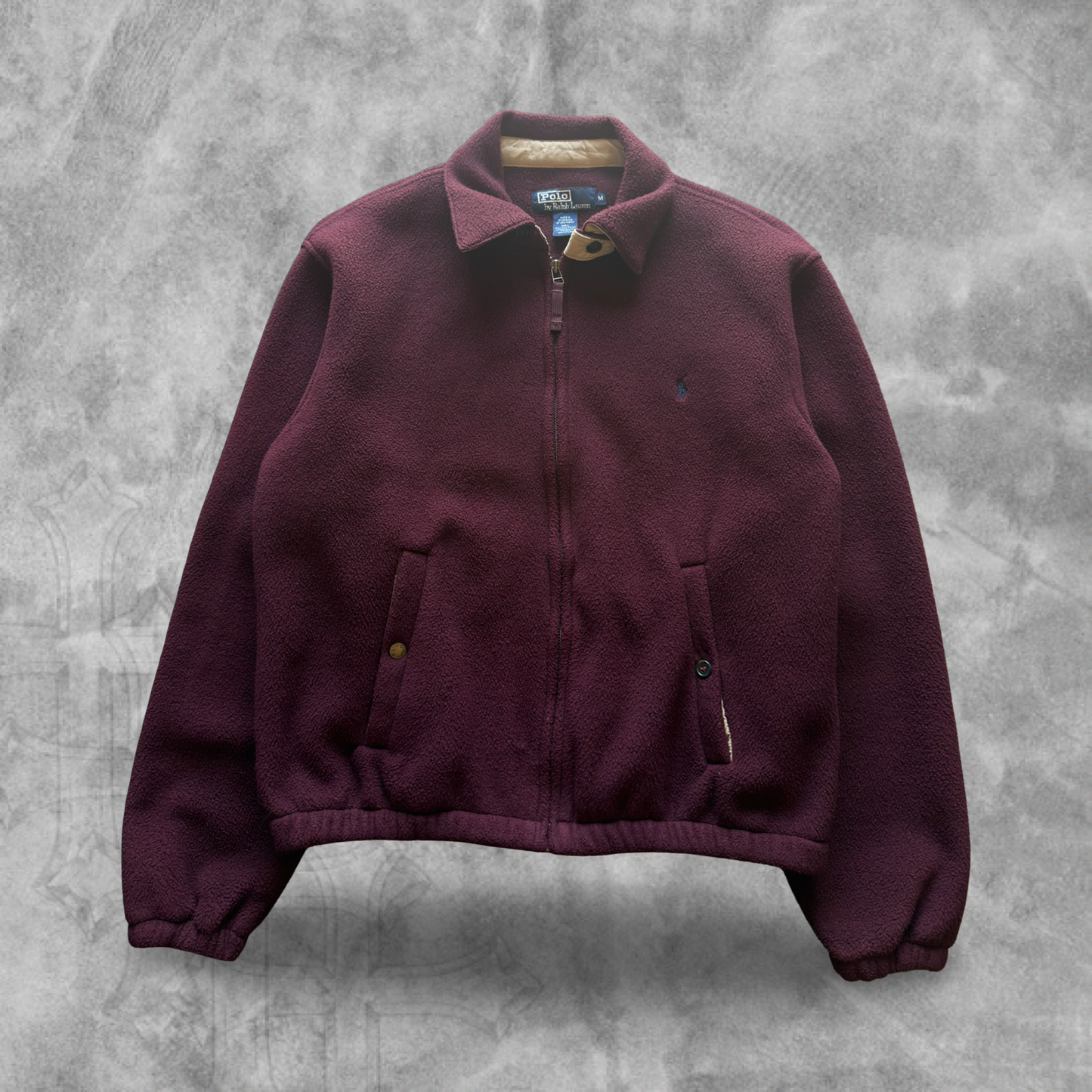 Maroon Fleece Polo Ralph Lauren Jacket 1990s (M)