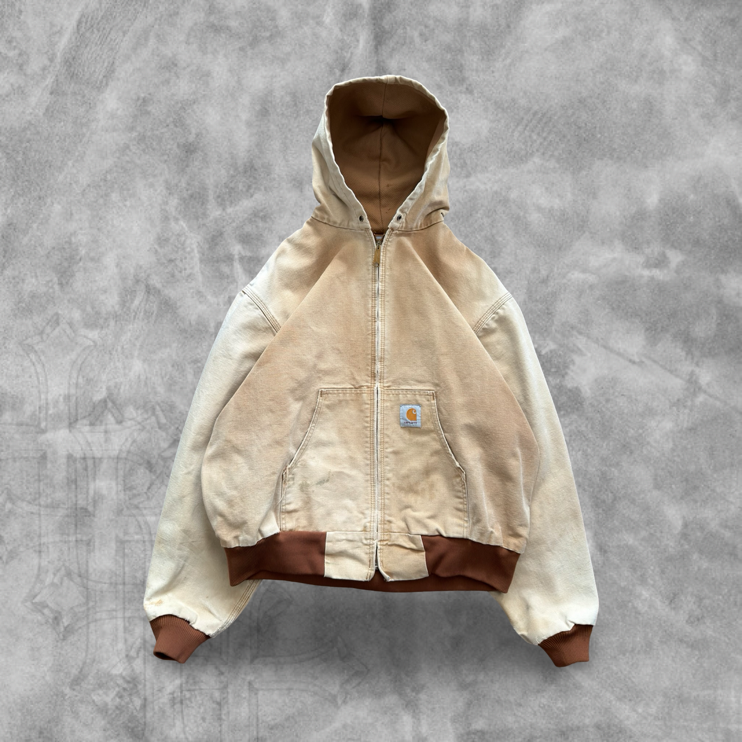 Faded Tan Carhartt Hooded Jacket 1990s (L)
