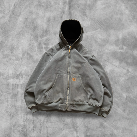 Gray Carhartt Hooded Jacket 1990s (XXL)