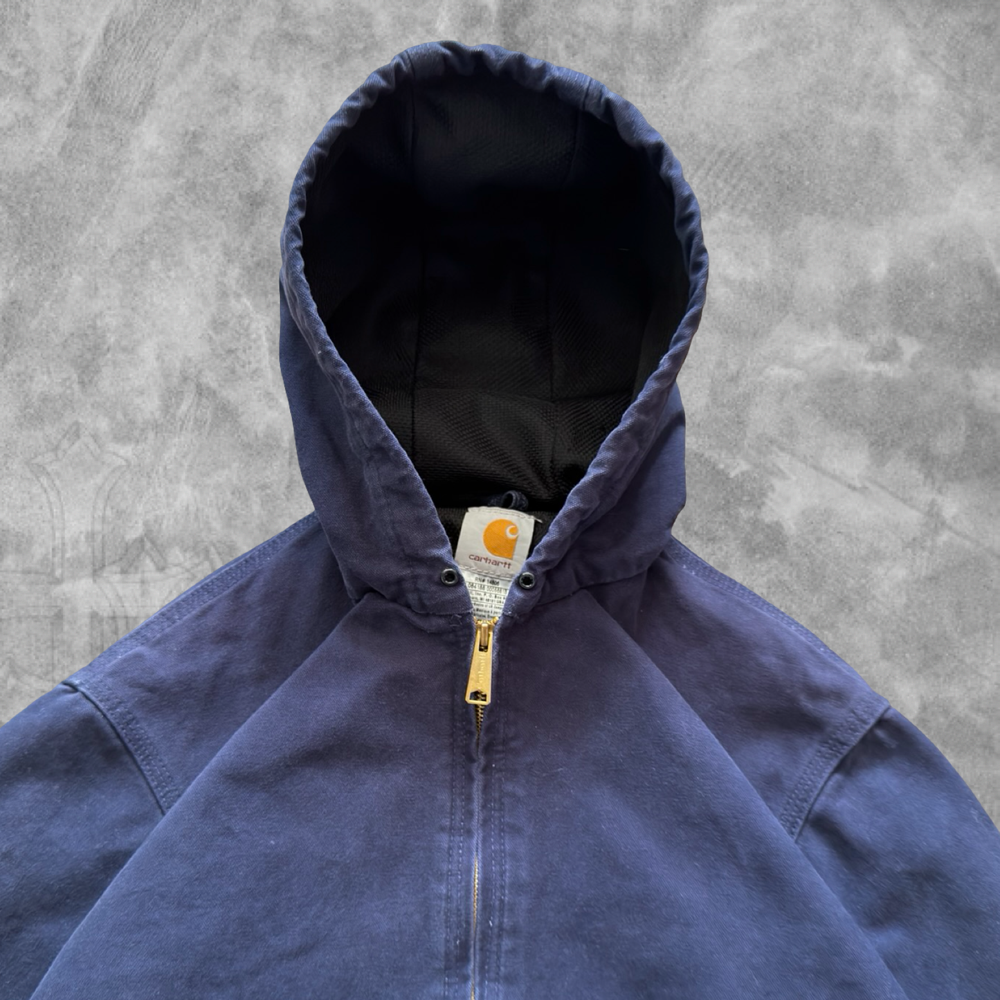 Navy Blue Hooded Carhartt Jacket 2000s (M)
