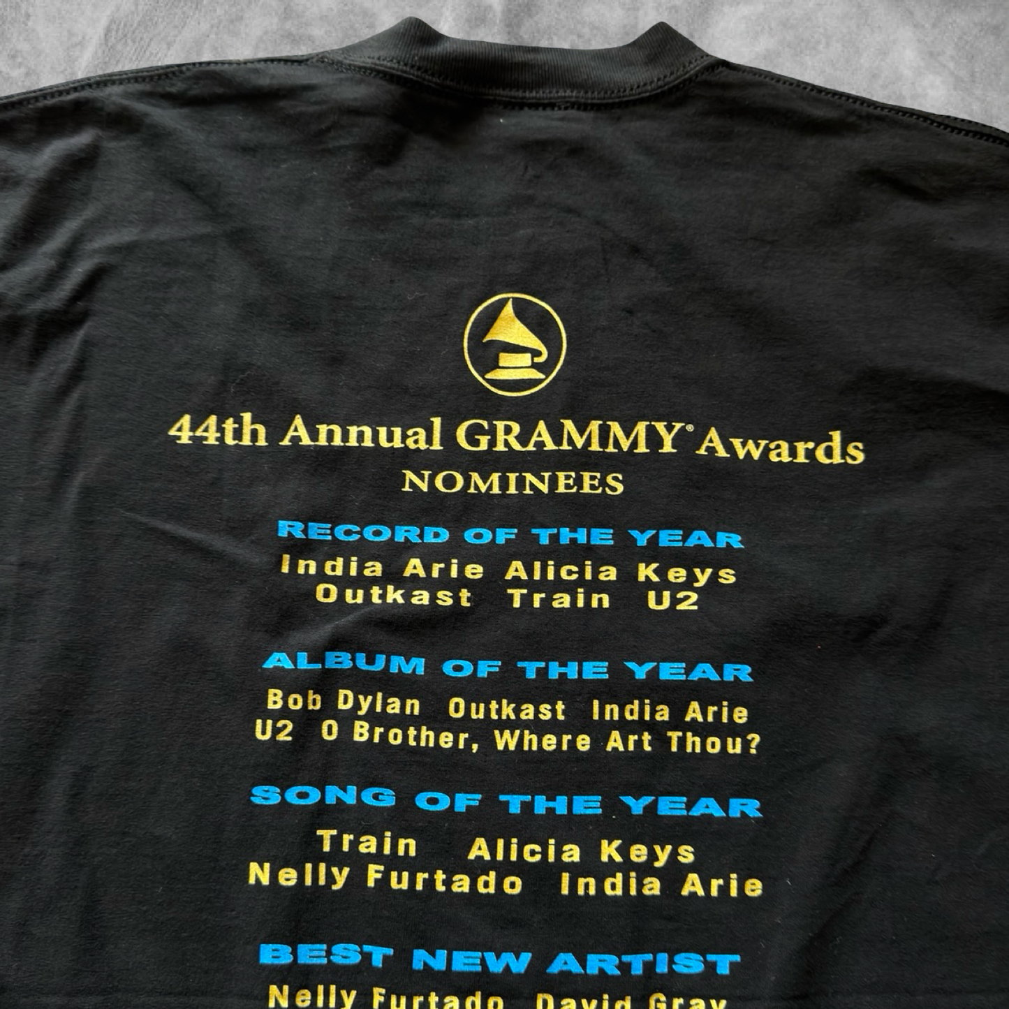 Black 44th Annual Grammy Awards Shirt 2002 (XL)