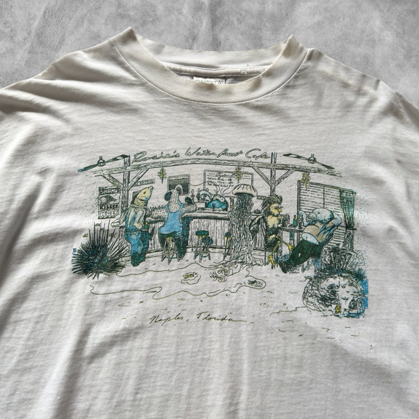 White Rosie’s Water Front Cafe Shirt 1990s (XXL)