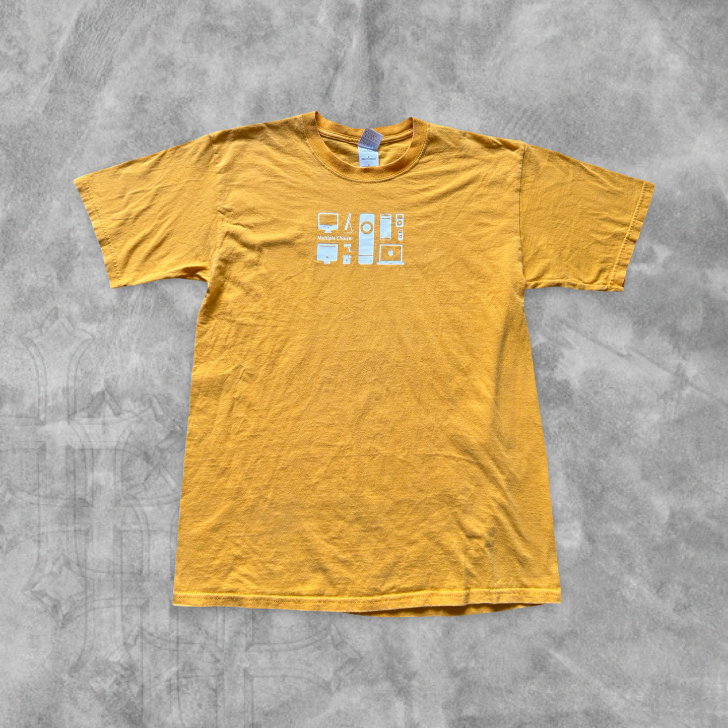 Yellow Multiple Choice Apple Shirt 1990s (L)