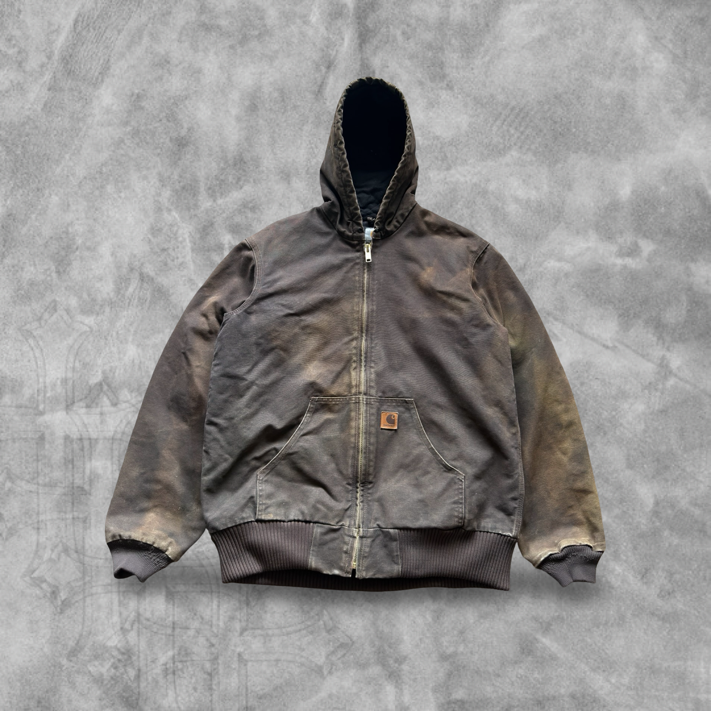 Faded Mocha Brown Carhartt Hooded Jacket 2000s (L)