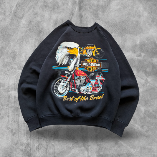 Black Harley Davidson Best Of The Breed Sweatshirt 1988 (M)