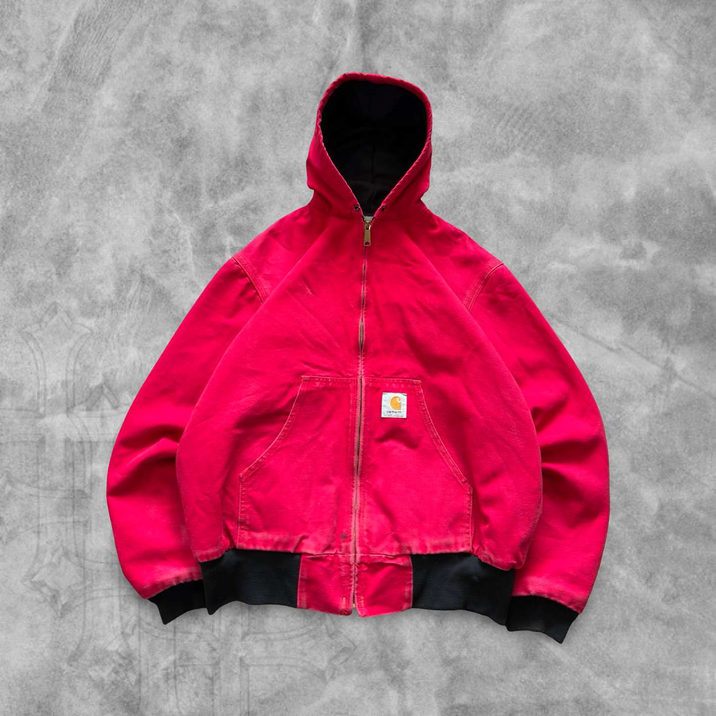 Cherry Red Kansas City Carhartt Hooded Jacket 1990s (M)