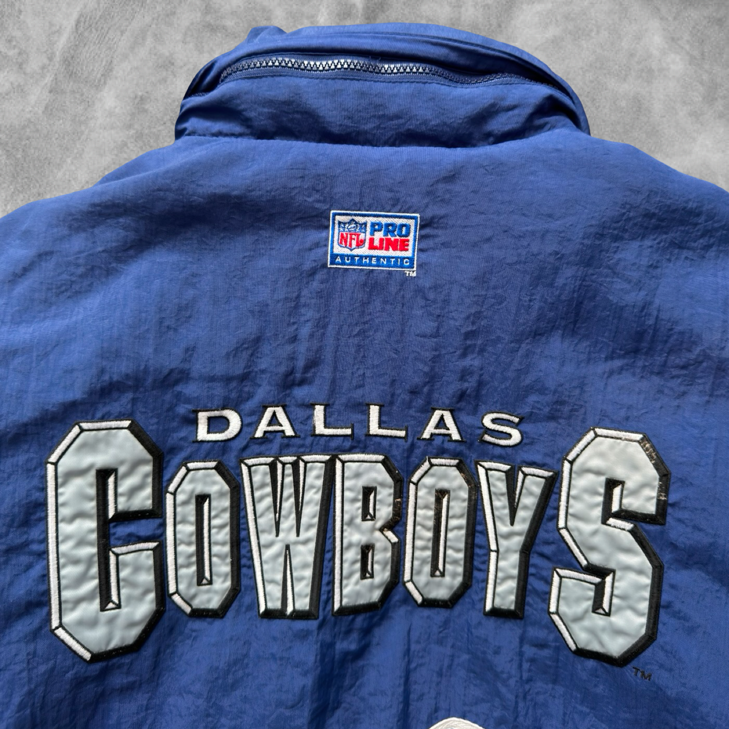 Blue Dallas Cowboys Logo Athletic Jacket 1990s (XL)