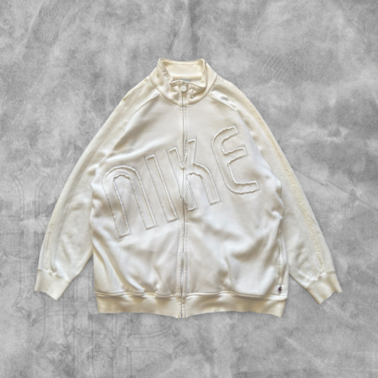 White Nike Spell Out Jacket 2000s (XL)