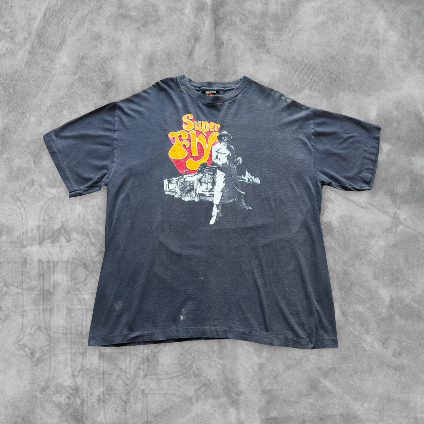 Faded Black Super Fly Shirt 1990s (XL)