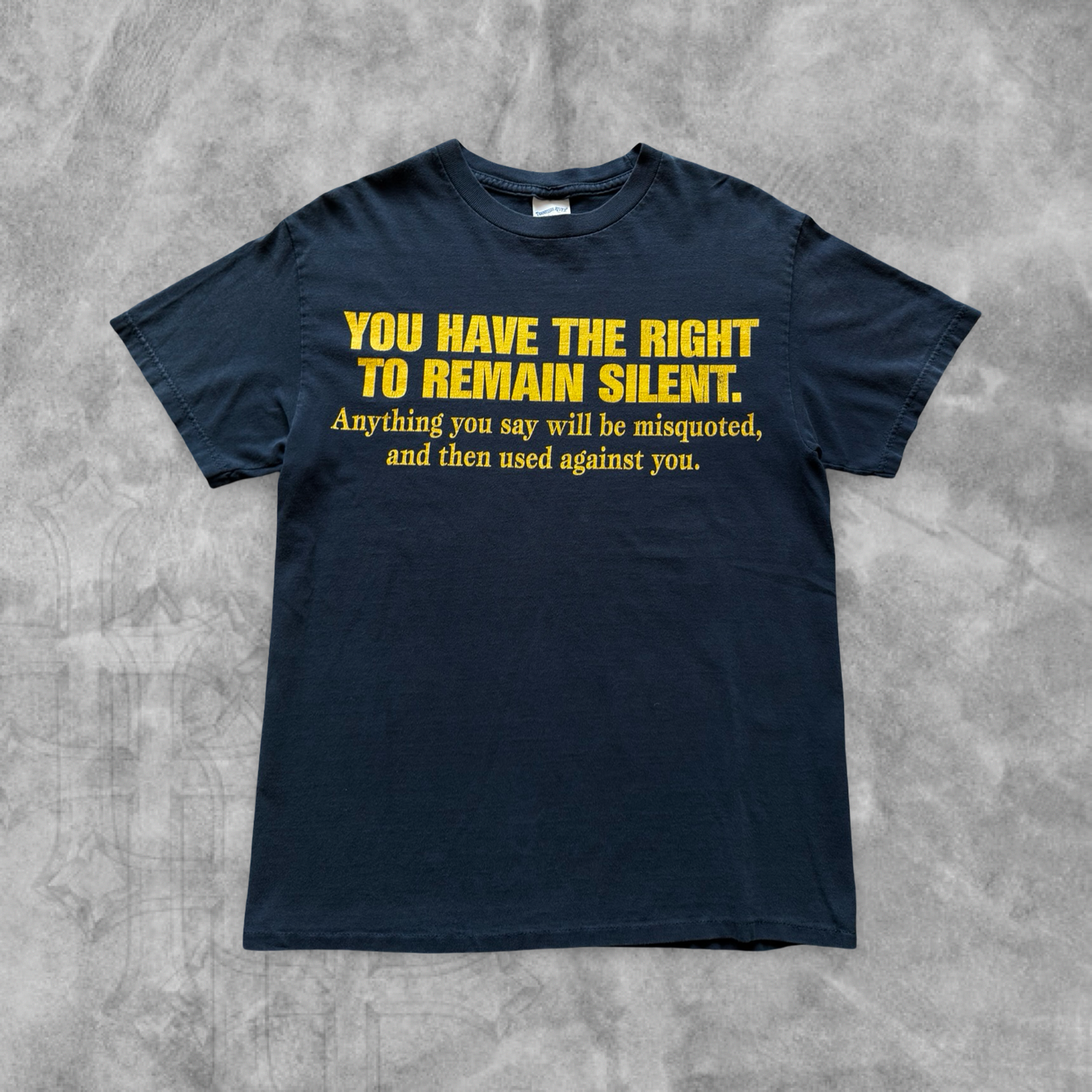 Navy Blue “Right To Remain Silent” Shirt 1990s (M)