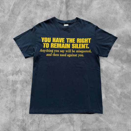 Navy Blue “Right To Remain Silent” Shirt 1990s (M)