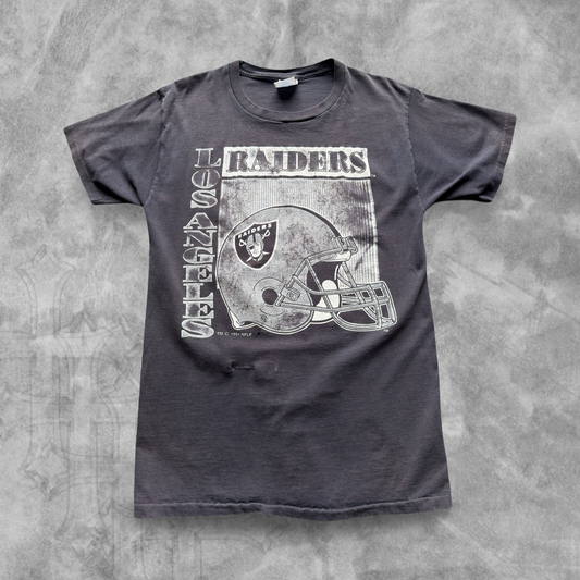 Faded Black Los Angeles Raiders Shirt 1991 (M)