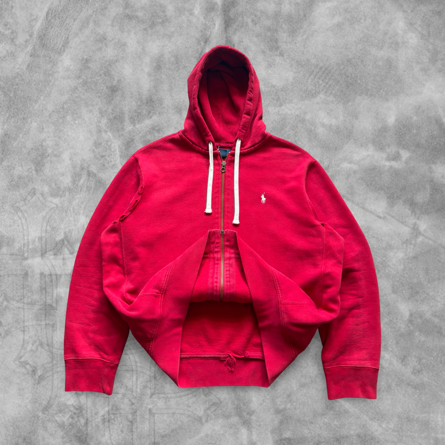 Cherry Red Polo Ralph Lauren Hooded jacket 1990s (XL)