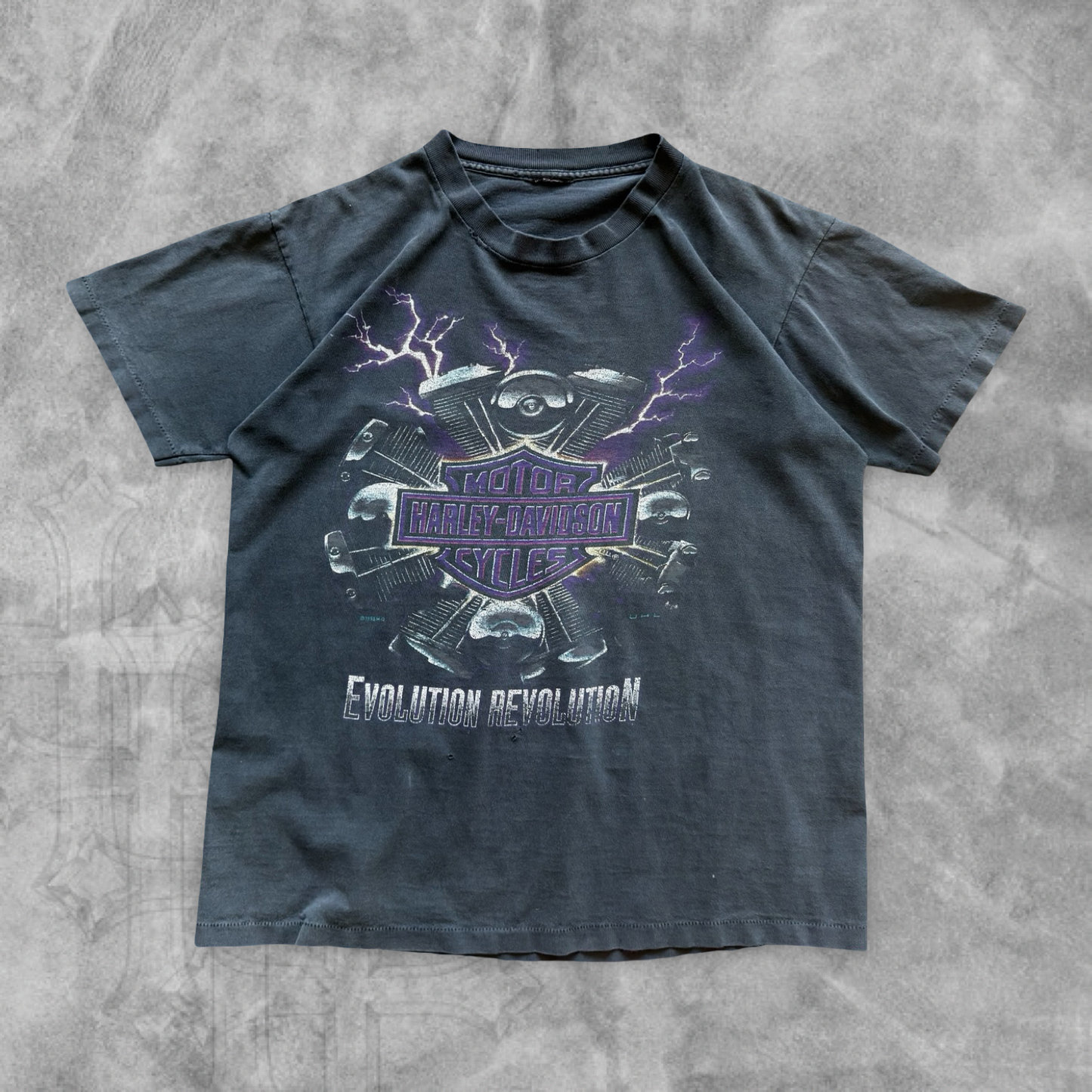Faded Black Harley Davidson Shirt 1990s (S)