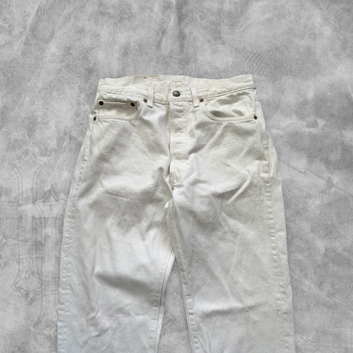 White Denim Levi’s 501 Jeans 1990s (30x31)
