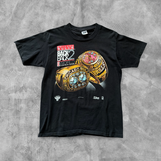 Black Back 2 Back Bulls Championship Shirt 1992 (S)