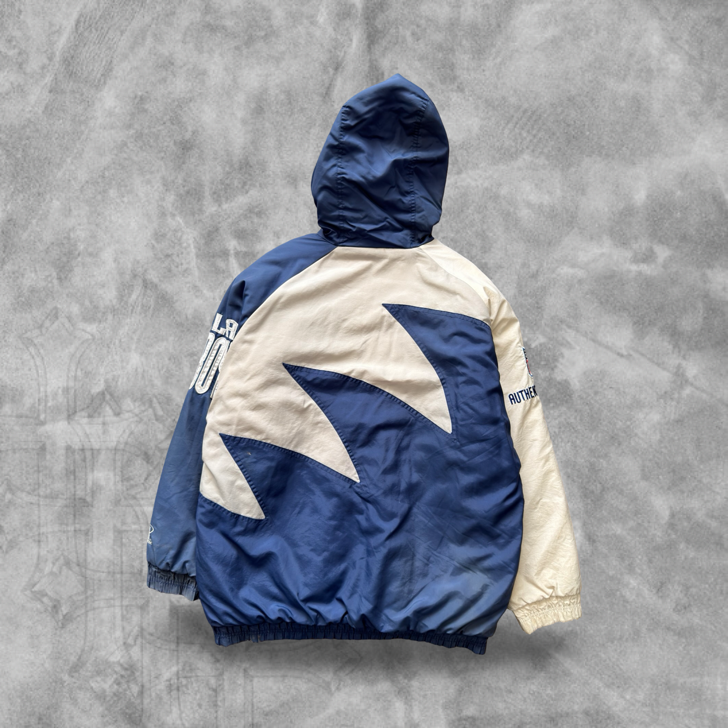 Blue/White Dallas Cowboys Sharktooth Logo Athletic Jacket 1990s (L)