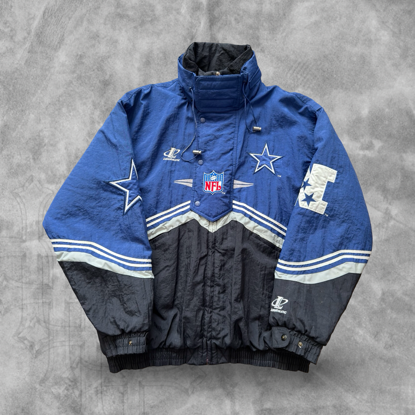 Blue Dallas Cowboys Logo Athletic Jacket 1990s (XL)