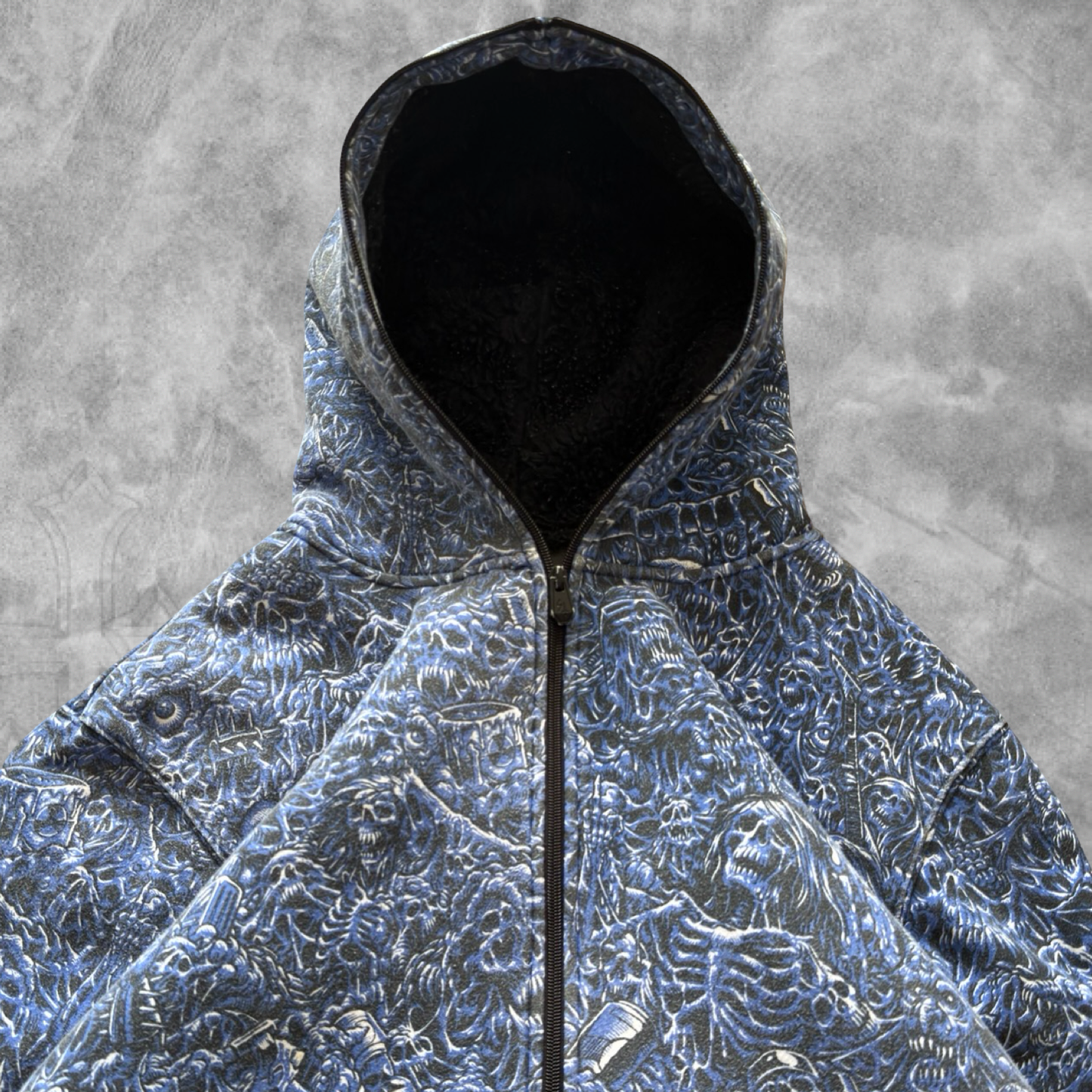 Blue Lurking Class AOP Hooded Full Zip Jacket 2000s (XL)