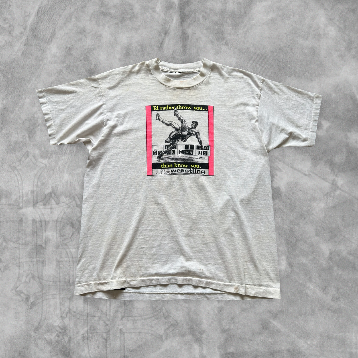 White USA Wrestling Shirt 1990s (L)