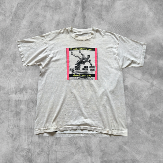 White USA Wrestling Shirt 1990s (L)